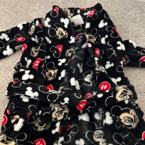 Kids Black Mickey Mouse Fleece robe